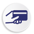 Pagos sin comisiones con tarjeta Megasur Icono pagos con tarjeta Megasur